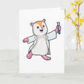 試験管を持つハムスターの科学者 カード (黄色い花)