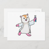 試験管を持つ科学者としてのハムスター ポストカード (正面/裏面)