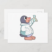 試験管を持つ科学者としてのモグラ ポストカード (正面/裏面)