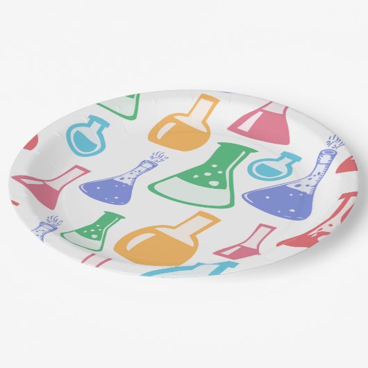 試験管ガラス管実験室化学者 ペーパープレート (アングル)