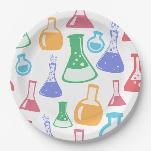 試験管ガラス管実験室化学者 ペーパープレート (正面)
