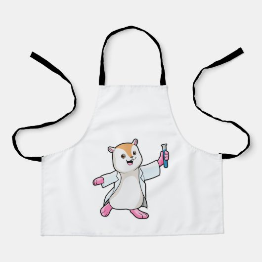 試験管付き科学者としてのハムスター エプロン (正面)