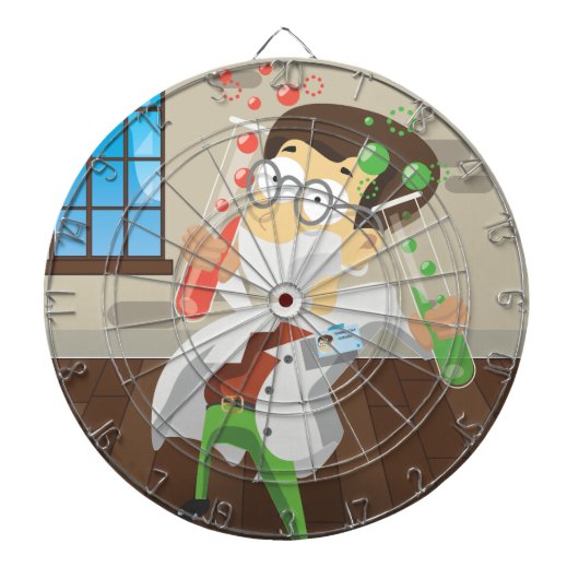 試験管付き科学者 ダーツボード (正面)