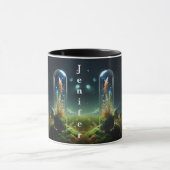 試験管宇宙ダスト草コーヒーマグ マグカップ (中央)