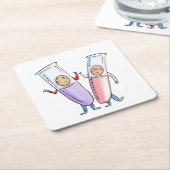 試験管 スクエアペーパーコースター (アングル)