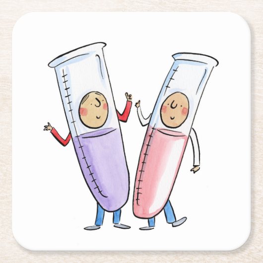 試験管 スクエアペーパーコースター (正面)