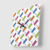 試験管 スクエア壁時計 (傾斜)