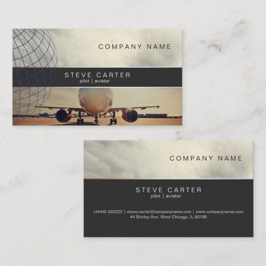 試験飛行士の飛行機の運転者の整備士の航空 名刺 (正面/裏面)
