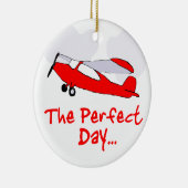 試験flyling赤い飛行機 セラミックオーナメント (右)