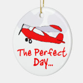 試験flyling赤い飛行機 セラミックオーナメント (左)