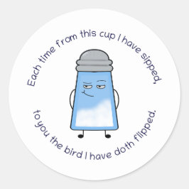 詩おもしろい塩性連句マグカップ"鳥の反転" ラウンドシール