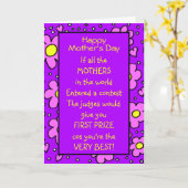 詩おもしろい母最高の日カード カード (黄色い花)