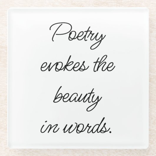 詩がガラスのコースターを呼び起こす ガラスコースター (正面)