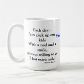 詩が付いているバス運転手 コーヒーマグカップ (左)