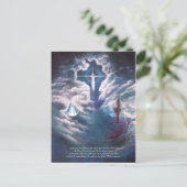 、詩が付いている天国の雲で来ます 案内ポストカード (スタンド正面)