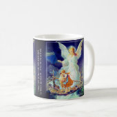 詩が付いている守り神、子供および橋 コーヒーマグカップ (正面右)
