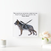 詩が付いている美しいジャーマン・シェパードの時計 スクエア壁時計 (ホーム)