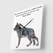 詩が付いている美しいジャーマン・シェパードの時計 スクエア壁時計 (傾斜)