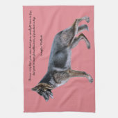 詩が付いている美しいジャーマン・シェパードタオル キッチンタオル (縦)