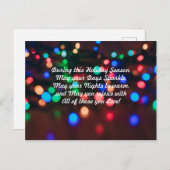 詩とカラフルな輝くホリデーライト ポストカード (正面/裏面)