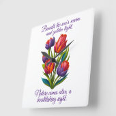 詩とチューリップ – 壁時計 (傾斜)