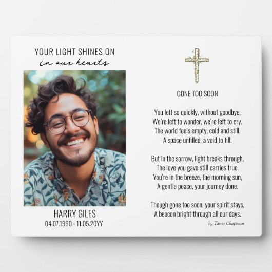 詩と写真の飾り付き記念碑 フォトプラーク (正面)