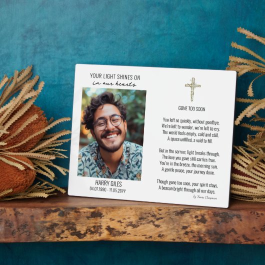 詩と写真の飾り付き記念碑 フォトプラーク (側面)