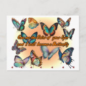 詩と蝶の上に ポストカード (正面)