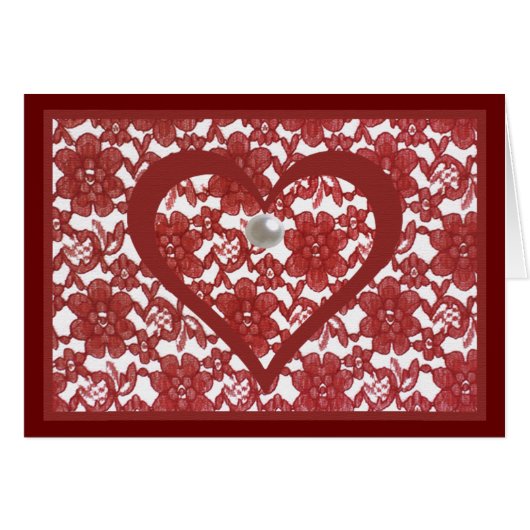 詩と赤レースのバレンタインカード (正面横)