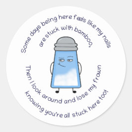 詩のおもしろい塩辛い連句ステッカー"竹" ラウンドシール