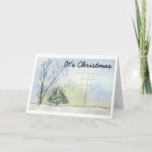 詩のアマチュア無線のクリスマスカード シーズンカード (正面)