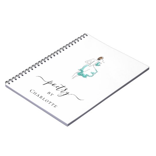 詩のカスタムアートワークタイポグラフィ ノートブック (左側)