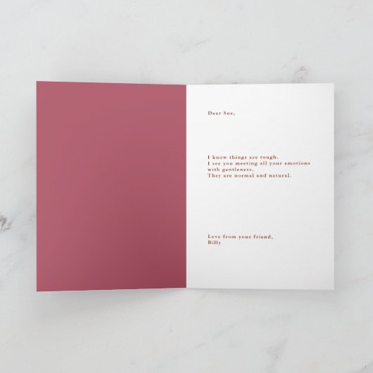 詩のカード - 感情的な癒し - スペースを保持するカード カード (内部)