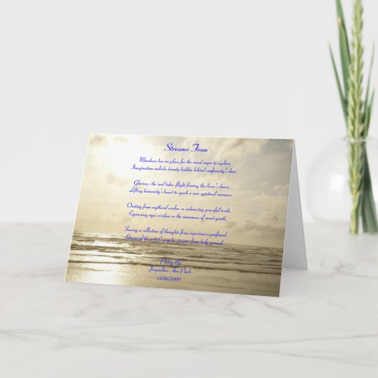 詩のグリーティングカードからのストリーム カード (正面)