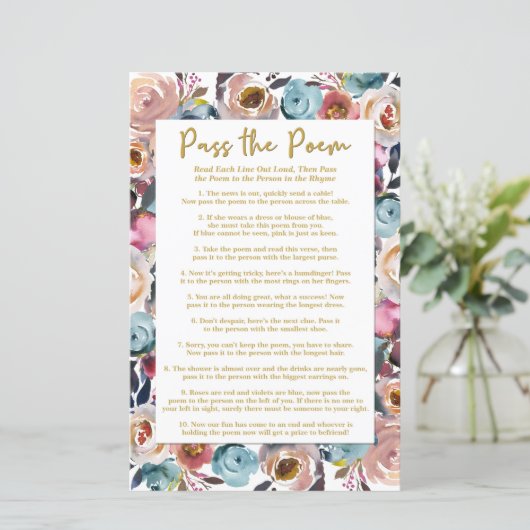 詩のシャワーゲームをパス,ブライダルシャワーゲーム (スタンド正面)