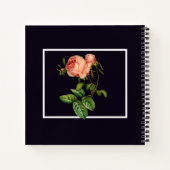 詩のジャーナルとヴィンテージピンクのバラ ノートブック (裏面)