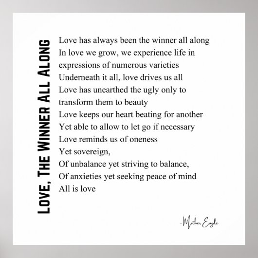 詩のポスターに沿って勝者を愛する ポスター (正面)