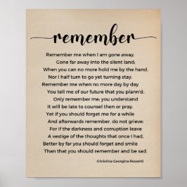 詩のヴィンテージのポスターを思い出す ポスター