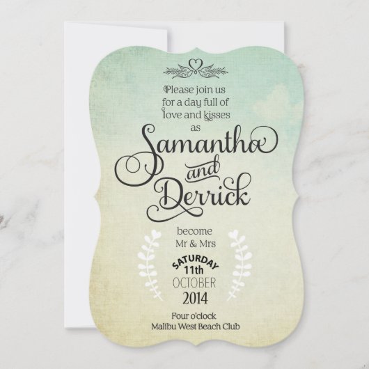 詩の付いた結婚式の招待状 招待状 (正面)