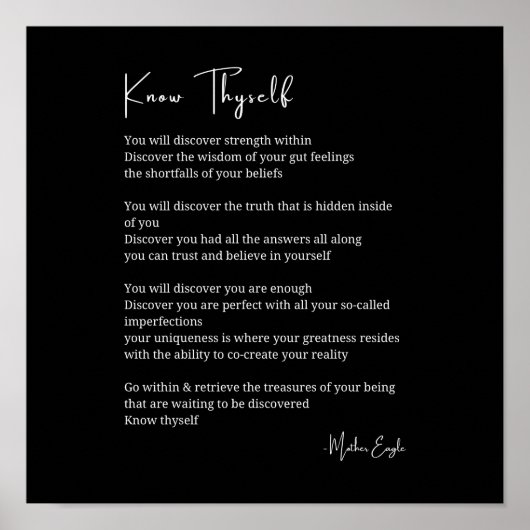 詩の壁の感動的ポスターを知る ポスター (正面)