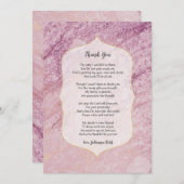 詩の女の子の赤ん坊が感謝していシャワーを浴びる-バラ金ゴールド サンキューカード (正面/裏面)