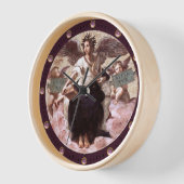 詩の寓話フレスコ・ラファエロ・サンツィオ・パープル 壁時計 (傾斜)