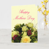詩の幸せな母の日カード カード (黄色い花)