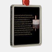 詩の正方形のオーナメントが付いている記念の蝋燭 メタルオーナメント (右)