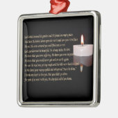 詩の正方形のオーナメントが付いている記念の蝋燭 メタルオーナメント (左)