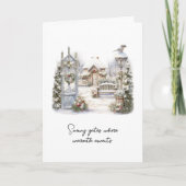 詩の水の色スカンジウィンタークリスマスリース シーズンカード (正面)