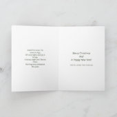 詩の白い赤いバードグリーンの松のクリスマスツリー シーズンカード (内部)