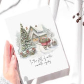 詩の白い赤いバードグリーンの松のクリスマスツリー シーズンカード