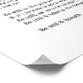 詩の詩の白黒ウォールアートを知っている ポスター (角)