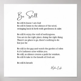 詩の詩の白黒ウォールアートを知っている ポスター
